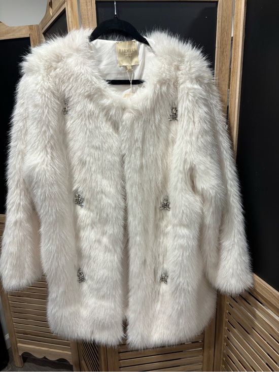 Farmers Market Jackets & Blazers - Luxury Cream Faux Fur Teddy Jacket with Jeweled Closures